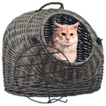 Transportín para gatos sauce natural gris 45x35x35 cm
