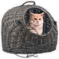 Transportín para gatos sauce natural gris 50x42x40 cm