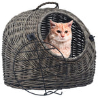 Transportín para gatos sauce natural gris 50x42x40 cm