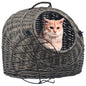 Transportadora para gatos em salgueiro natural cinzento 50x42x40 cm