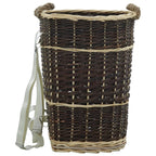 Cesto de leña con correas transporte sauce natural 44,5x37x50cm