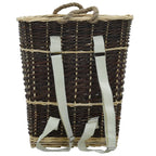 Cesto de leña con correas transporte sauce natural 44,5x37x50cm