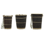 Cesto de leña con correas transporte sauce natural 44,5x37x50cm