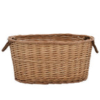 Cesta para leña con asas de transporte sauce natural 56x40x28cm