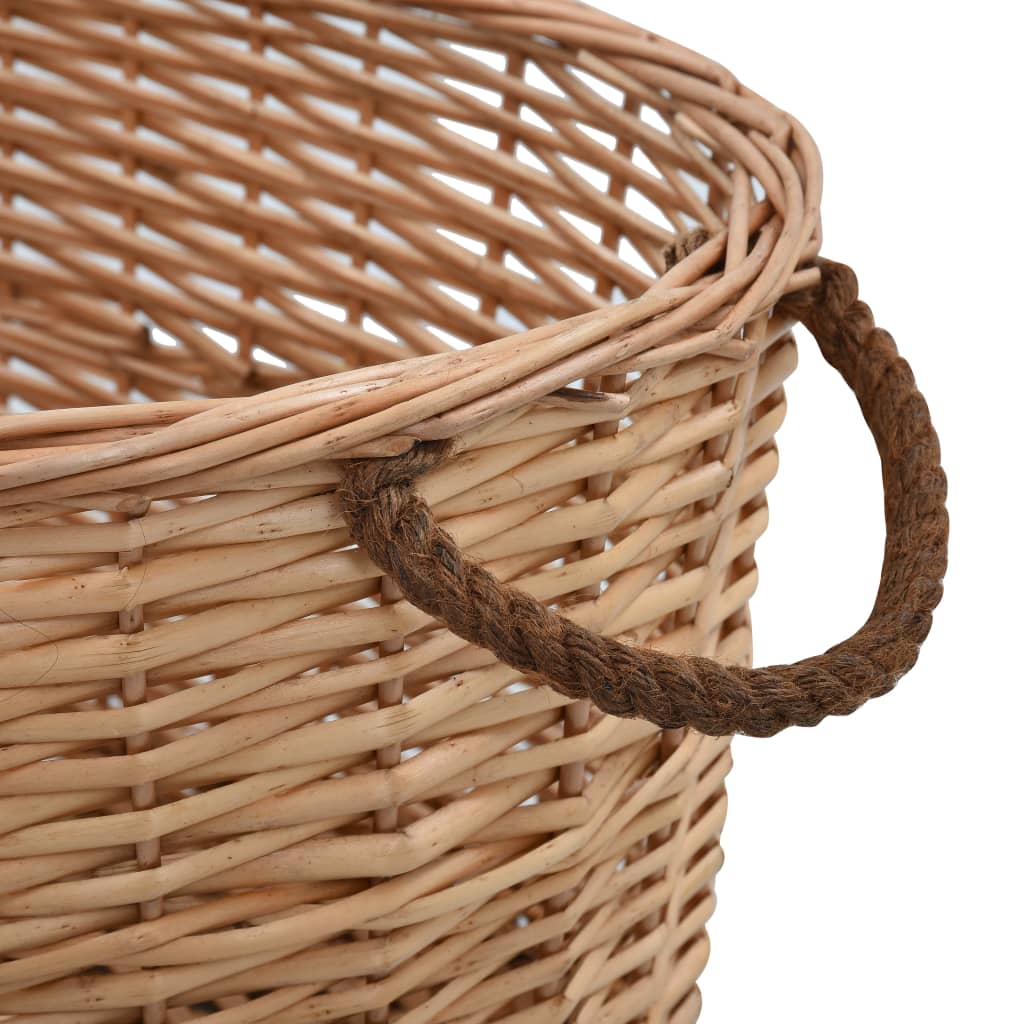 Cesta para leña con asas de transporte sauce natural 56x40x28cm