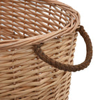 Cesta para leña con asas de transporte sauce natural 56x40x28cm