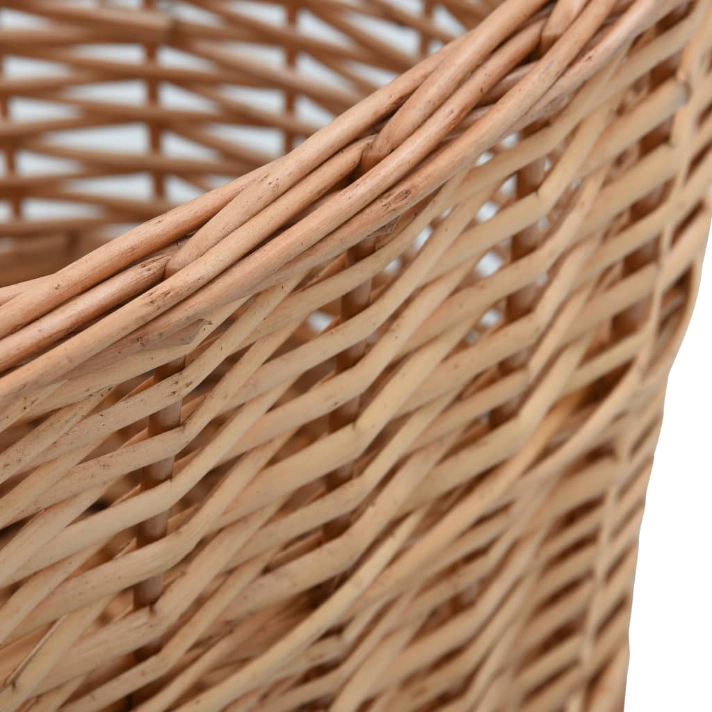Cesta para leña con asas de transporte sauce natural 56x40x28cm