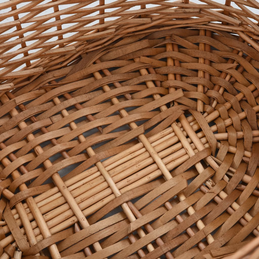 Cesta para leña con asas de transporte sauce natural 56x40x28cm