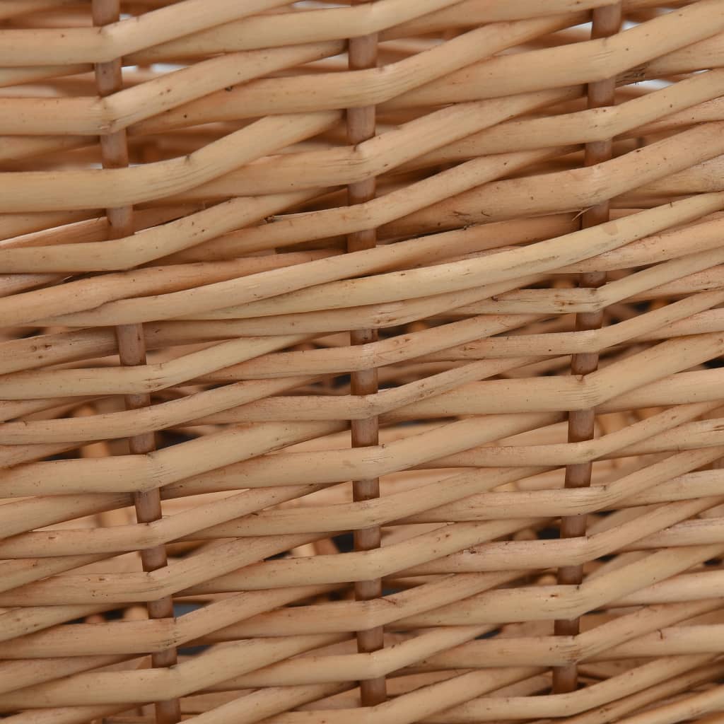 Cesta para leña con asas de transporte sauce natural 56x40x28cm