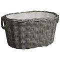 Cesta de leña asas de transporte sauce natural gris 59x42x28 cm