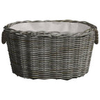 Cesta de leña asas de transporte sauce natural gris 59x42x28 cm
