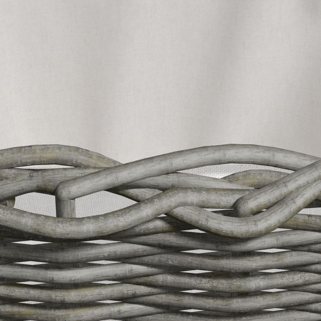 Cesta de leña asas de transporte sauce natural gris 59x42x28 cm