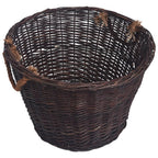 Set de cestas apilables para leña 3 uds sauce marrón oscuro