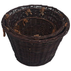 Set de cestas apilables para leña 3 uds sauce marrón oscuro