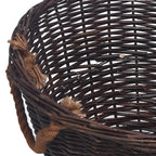 Set de cestas apilables para leña 3 uds sauce marrón oscuro