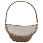 Cesta para leña con asas sauce marrón 57x46,5x52 cm