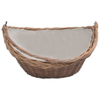 Cesta para leña con asas sauce marrón 57x46,5x52 cm