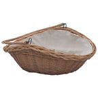 Cesta para leña con asas sauce marrón 57x46,5x52 cm