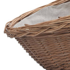 Cesta para leña con asas sauce marrón 57x46,5x52 cm