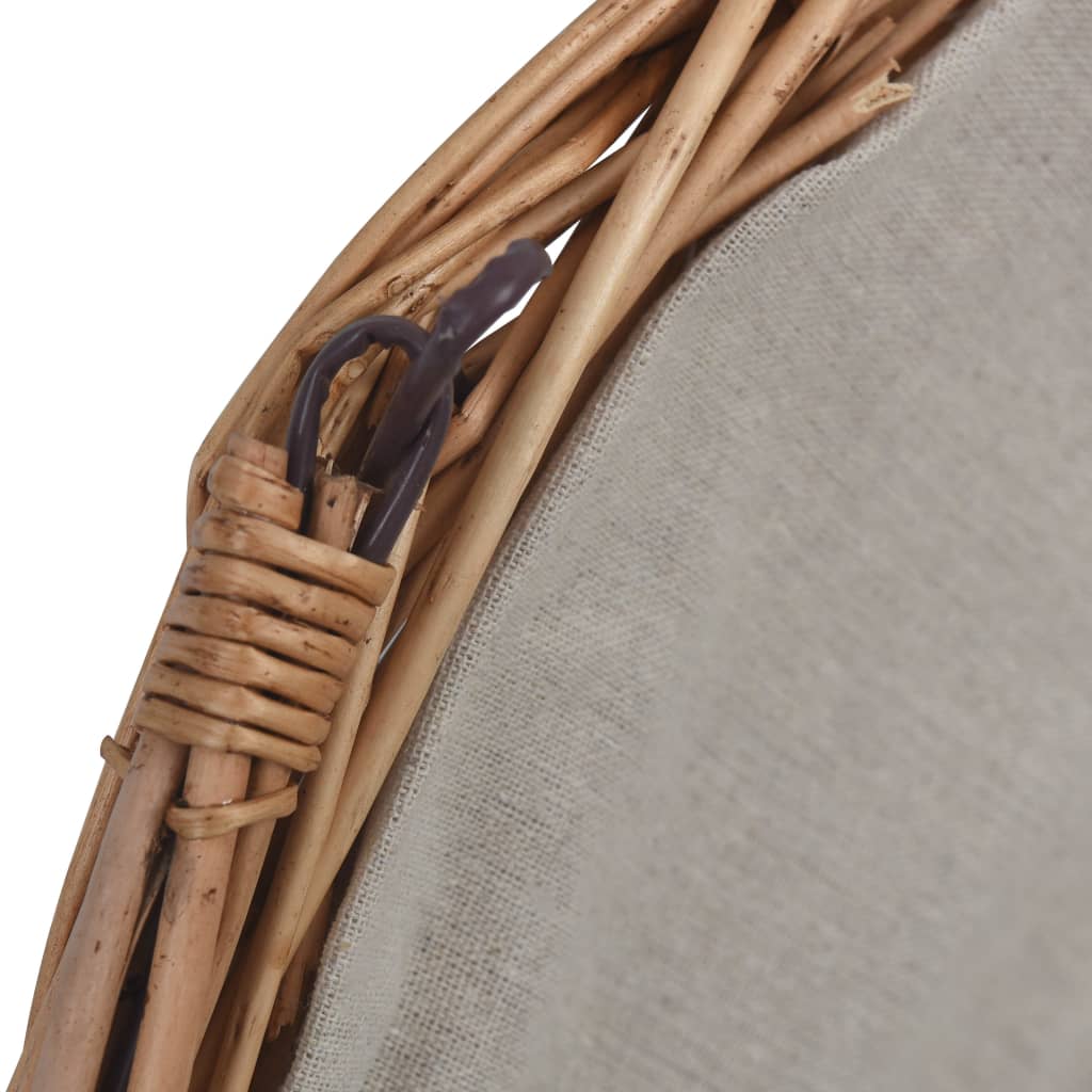 Cesta para leña con asas sauce marrón 57x46,5x52 cm