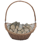 Cesta para leña con asas sauce marrón 57x46,5x52 cm