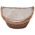 Cesta para leña con asa sauce natural 60x44x55 cm