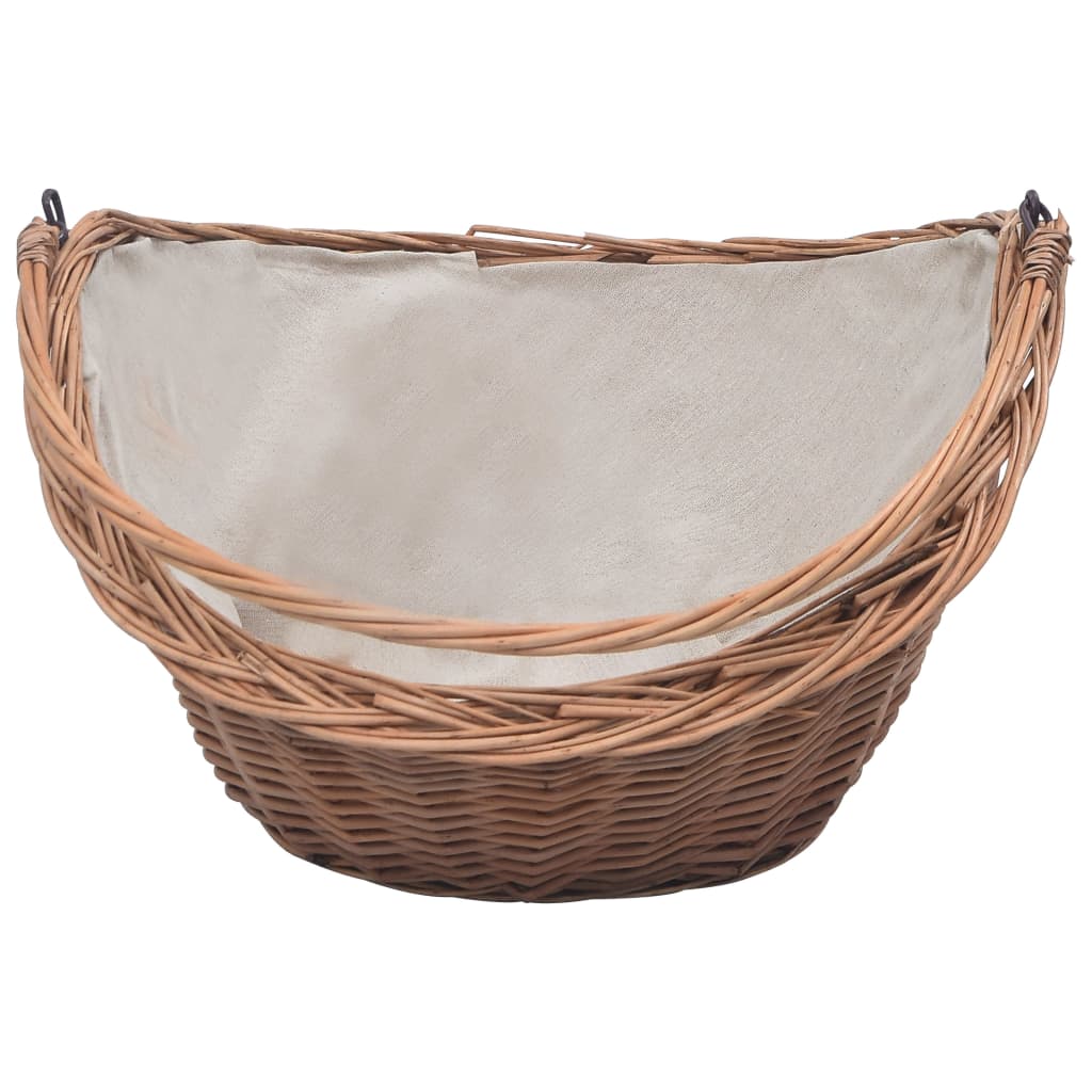 Cesta para leña con asa sauce natural 60x44x55 cm