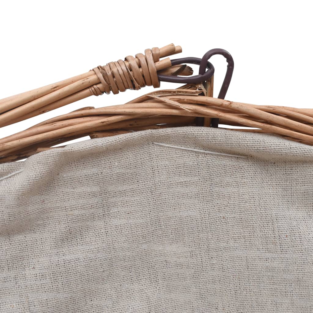 Cesta para leña con asa sauce natural 60x44x55 cm