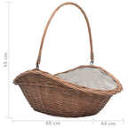 Cesta para leña con asa sauce natural 60x44x55 cm