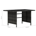 Set de muebles de jardín 4 pzas y cojines ratán sintético gris