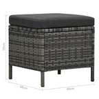 Set de muebles de jardín 4 pzas y cojines ratán sintético gris