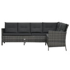 Set de muebles de jardín 4 pzas y cojines ratán sintético gris