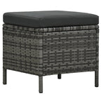 Set de muebles de jardín 4 pzas y cojines ratán sintético gris