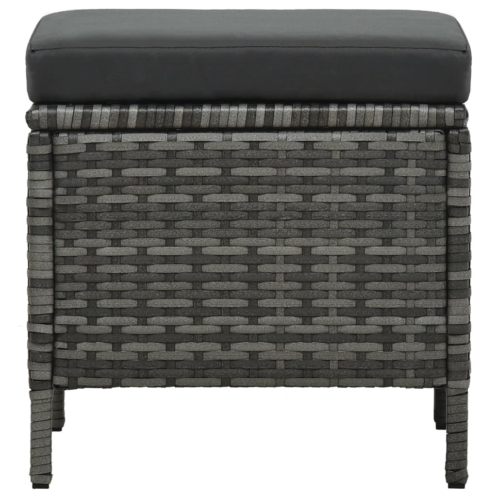 Set de muebles de jardín 4 pzas y cojines ratán sintético gris
