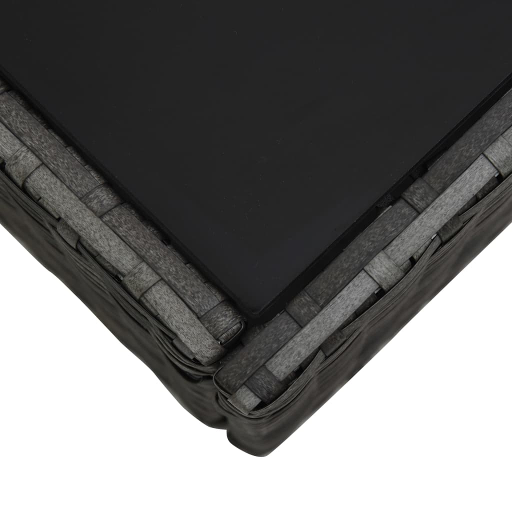 Set de muebles de jardín 5 pzas y cojines ratán sintético gris