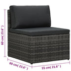 Set de muebles de jardín 5 pzas y cojines ratán sintético gris