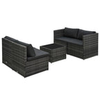 Set de muebles de jardín 5 pzas y cojines ratán sintético gris