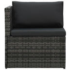 Set de muebles de jardín 5 pzas y cojines ratán sintético gris