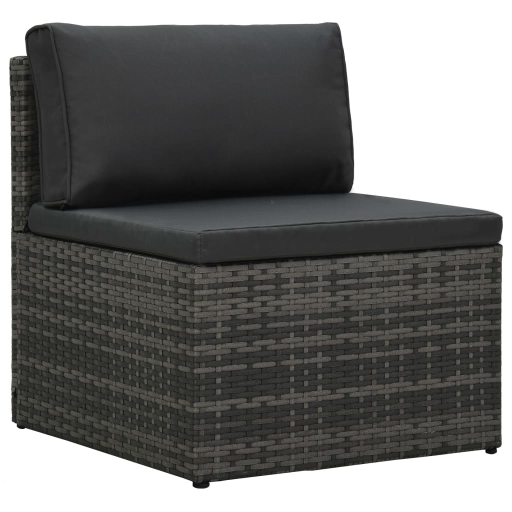 Set de muebles de jardín 5 pzas y cojines ratán sintético gris