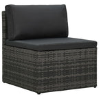 Set de muebles de jardín 5 pzas y cojines ratán sintético gris