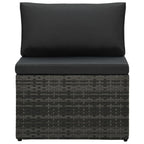 Set de muebles de jardín 5 pzas y cojines ratán sintético gris