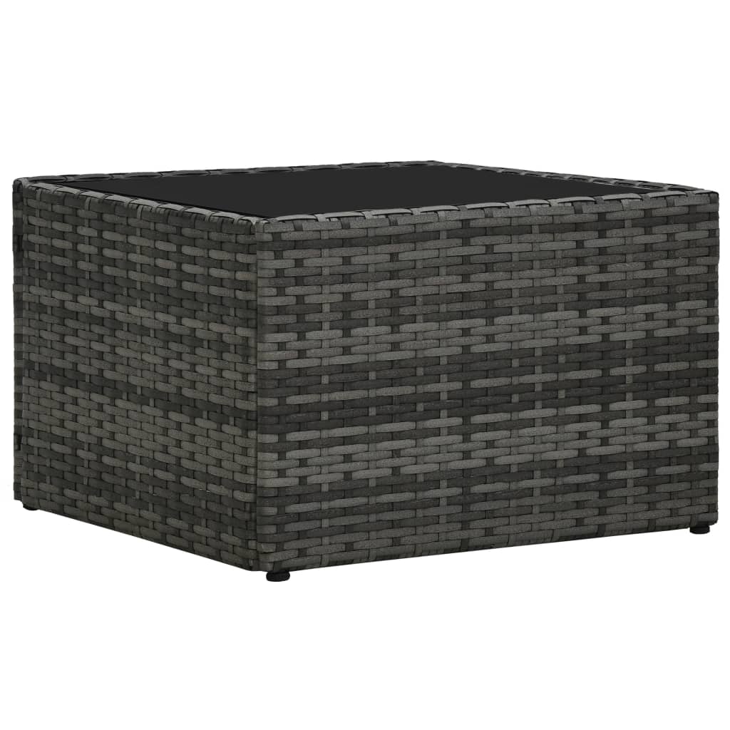 Set de muebles de jardín 5 pzas y cojines ratán sintético gris