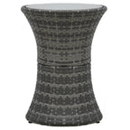 Juego muebles bistró jardín 3 pzas cojines ratán sintético gris