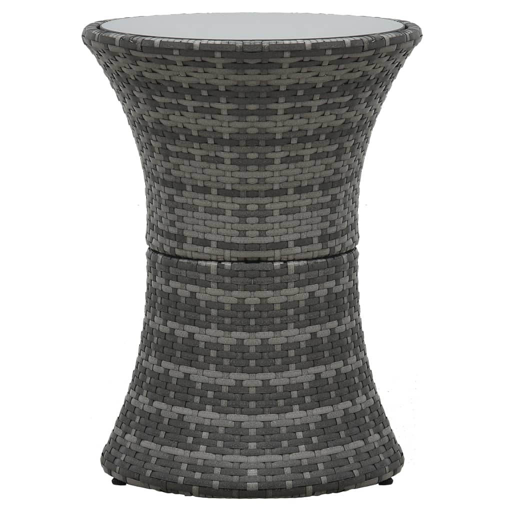 Juego muebles bistró jardín 3 pzas cojines ratán sintético gris