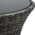 Juego muebles bistró jardín 3 pzas cojines ratán sintético gris