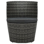 Juego muebles bistró jardín 3 pzas cojines ratán sintético gris