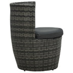 Juego muebles bistró jardín 3 pzas cojines ratán sintético gris