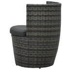 Juego muebles bistró jardín 3 pzas cojines ratán sintético gris