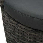 Juego muebles bistró jardín 3 pzas cojines ratán sintético gris