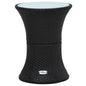 Brown synthetic rattan drum-shaped garden table